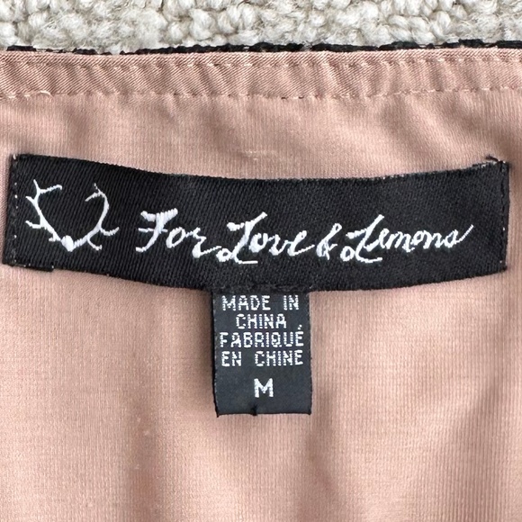 For Love & Lemons Rosemary Floral Lace Mini Skirt Black/Tan M Whimsigoth Sexy - Picture 7 of 14